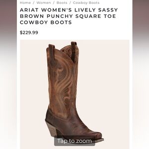 Ariat Women's Brown Square Toe Cowboy Boots